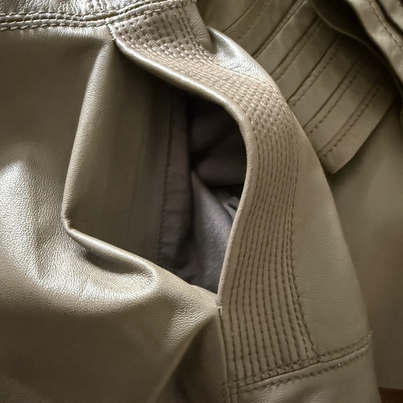 Tory Burch leather Hoodie with curly lamb lined hood. - Picture 6 of 10